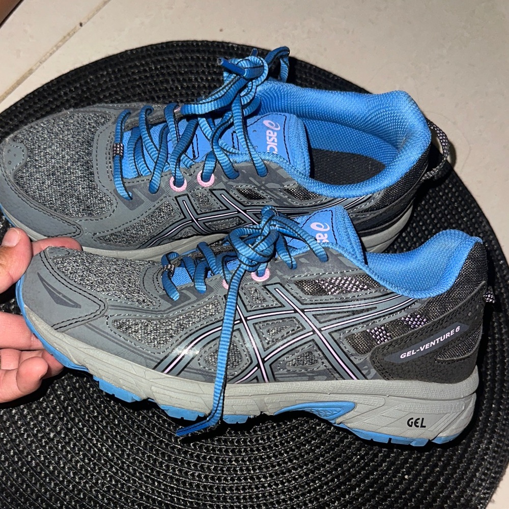 ASICS Gel-Venture 6 Gray and Blue Women's Athletic Shoes